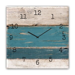 Nástěnné hodiny Styler Glassclock Blue Wood, 30 x 30 cm