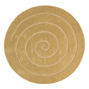Béžový vlněný koberec Think Rugs Spiral, ⌀ 140 cm