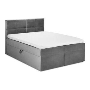 Šedá boxspring postel s úložným prostorem 200x200 cm Mimicry – Mazzini Beds