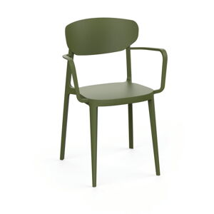 Tmavě zelená plastová zahradní židle Mare – Rojaplast