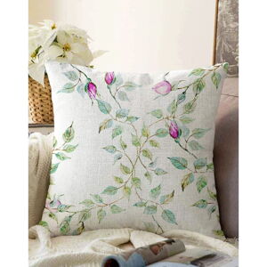 Béžový povlak na polštář s příměsí bavlny Minimalist Cushion Covers Roses, 55 x 55 cm
