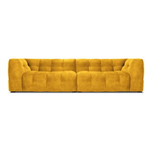 Žlutá sametová pohovka Windsor & Co Sofas Vesta, 280 cm