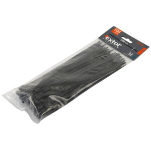 EXTOL PREMIUM 8856152 - pásky stahovací černé, 100x2,5mm, 100ks, nylon