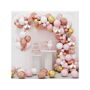 bHome Velká sada balónků na girlandu růžovo-zlatá 117 ks OPBH1443