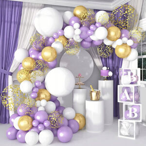 bHome Velká sada balónků na girlandu fialovo-zlatá 120 ks OPBH1445