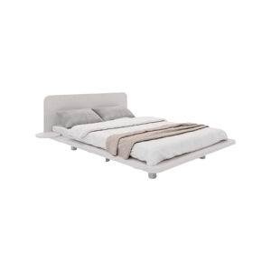 Bílá dvoulůžková postel z bukového dřeva 200x200 cm Japandic – Skandica