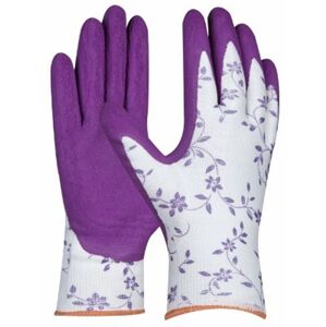 GEBOL Zahradní rukavice s latexovou vrstvou FLOWER LILA velikost 7 -…