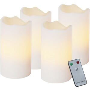 Sada 4 LED voskových svíček s dálkovým ovladačem výška 10 cm Star Trading Advent - bílá