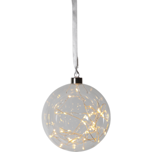 Skleněná LED světelná dekorace průměr 15 cm Star Trading Glow - průhledná