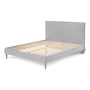 Světle šedá čalouněná dvoulůžková postel s roštem 180x200 cm Sary – Bobochic Paris