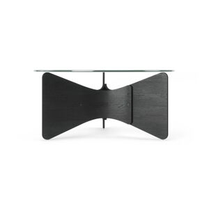 Černý kulatý konferenční stolek se skleněnou deskou 87x87 cm Madera – Umbra