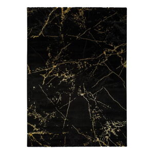 Černý koberec Universal Gold Marble, 80 x 150 cm