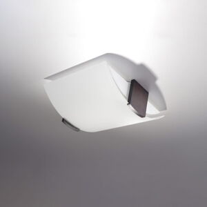 Bílé stropní svítidlo se skleněným stínidlem 33x30 cm Eva – Nice Lamps