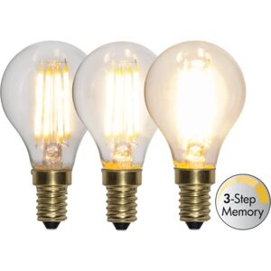 LED žárovka se stmíváním E14 P45 Star Trading Soft Glow 3-Step Memory - čirá
