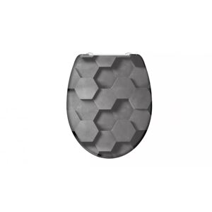 WC sedátko Grey Hexagons, duroplast, soft close (SCHÜTTE GREY HEXAGONS)