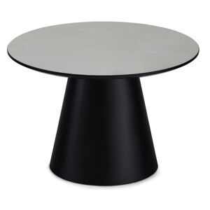 Konferenční stolek ve světle šedé a černé barvě s deskou v dekoru mramoru ø 60 cm Tango – Furnhouse