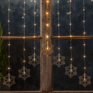 Závěsná světelná dekorace výška 85 cm  Star Trading Decysnowflake - stříbrný