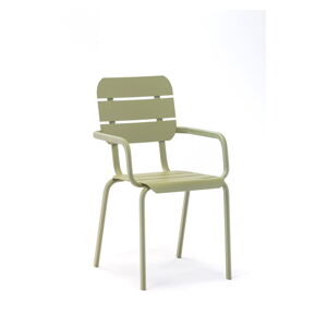 Sada 4 olivově zelených zahradních židlí s područkami Ezeis Alicante