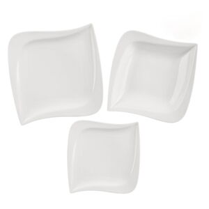 Bílé porcelánové talíře v sadě 18 ks – Orion