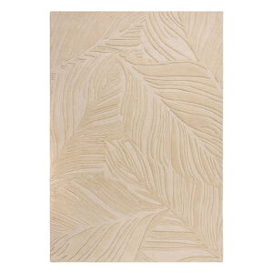 Béžový vlněný koberec Flair Rugs Lino Leaf, 120 x 170 cm