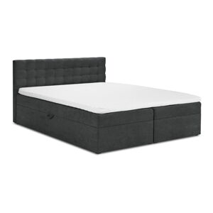 Tmavě šedá boxspring postel s úložným prostorem 160x200 cm Jade – Mazzini Beds