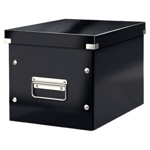 Černý kartonový úložný box s víkem Click&Store - Leitz