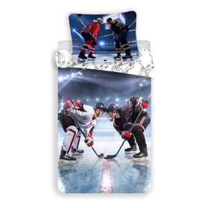 Jerry Fabrics s. r. o. Bavlněné povlečení 140x200 + 70x90 cm - Lední hokej