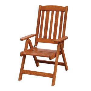 Hnědá dřevěná zahradní židle Luisa – Rojaplast