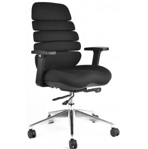 Kancelářská ergonomická židle SPINE — látka, nosnost 130 kg, černá