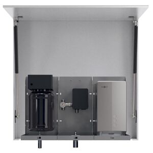 NOFER VELOX zrcadlová skříňka 700 mm se senzorovým dávkovačem mýdla, vodovodním baterií a osoušečem rukou - SET(12055.070/1ks, 12053.S1/1ks, 12053.M/1ks, 12053.H2/1ks)