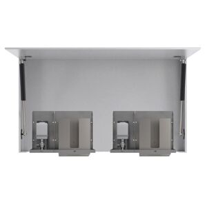 NOFER ESSENTIA zrcadlová skříňka 1200 mm se dvěmi automatickými dávkovačemi mýdla a se dvěmi zásobníkami na papírové ručníky - SET(12055.120/1ks, 12053.S2/2ks, 12053.P/2ks)