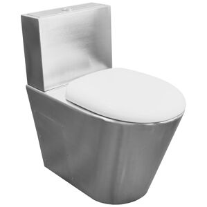 NOFER WC kombi mísa s nádržkou včetně splachovacího mechanismu a WC sedátka 370x680x620 mm, nerez mat