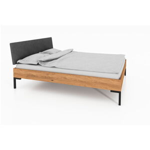 Dvoulůžková postel z dubového dřeva s čalouněným čelem 160x200 cm Abies 1 – The Beds