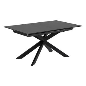 Černý rozkládací jídelní stůl se skleněnou deskou 90x210 cm Atminda – Kave Home