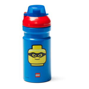 Modrá lahev na vodu s červeným víčkem LEGO® Iconic, 390 ml