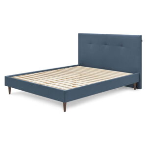 Modrá čalouněná dvoulůžková postel s roštem 160x200 cm Tory – Bobochic Paris
