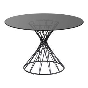 Černý kulatý jídelní stůl se skleněnou deskou ø 120 cm Niut – Kave Home
