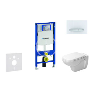 Geberit Duofix Modul pro závěsné WC s tlačítkem Sigma50, alpská bílá + Duravit D-Code - WC a sedátko, Rimless, SoftClose 111.300.00.5 NH8