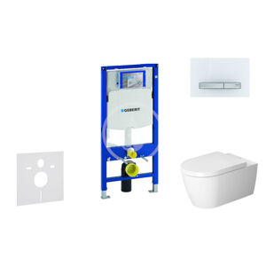 Geberit Duofix Modul pro závěsné WC s tlačítkem Sigma50, alpská bílá + Duravit ME by Starck - WC a sedátko, Rimless, SoftClose 111.300.00.5 NM8