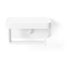 Bílý samodržící držák na toaletní papír z recyklovaného plastu Flex Adhesive – Umbra