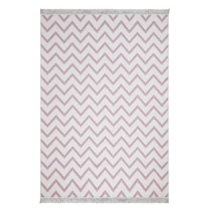 Bílo-růžový bavlněný koberec Oyo home Duo, 80 x 150 cm