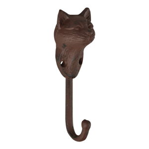 Hnědý nástěnný kovový háček Cat – Esschert Design