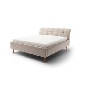Béžová čalouněná dvoulůžková postel s úložným prostorem s roštem 180x200 cm Mila – Meise Möbel