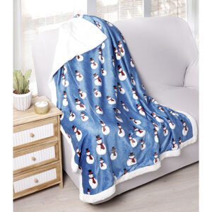 Dětská deka s beránkem Snowman 150x200 dárkové balení Barva: Modrá