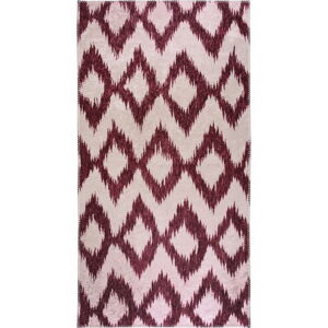 Vínovo-bílý pratelný koberec 80x150 cm – Vitaus