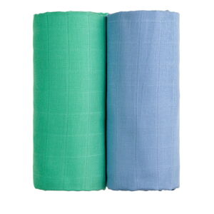 Sada 2 bavlněných osušek v zelené a modré barvě T-TOMI Tetra, 90 x 100 cm