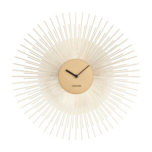 Nástěnné hodiny ve zlaté barvě Karlsson Peony, ø 45 cm