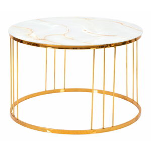 Konferenční stolek ve zlaté barvě Mauro Ferretti Simple Paris, ⌀ 70 cm