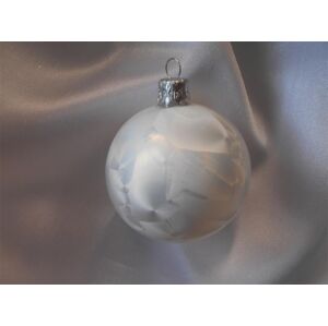 Vánoční ozdoby Velká vánoční koule 4 ks - bílý mrazolak