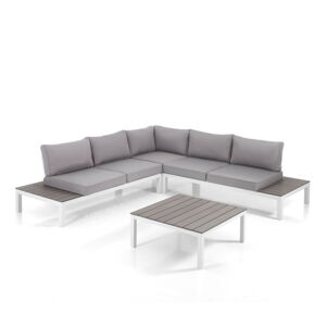 Světle šedý hliníkový zahradní lounge set pro 4 Nydri – Tomasucci